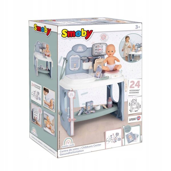Smoby Baby Care Centro di Cura con Tablet Elettronico e 24 Accessori per Bambini