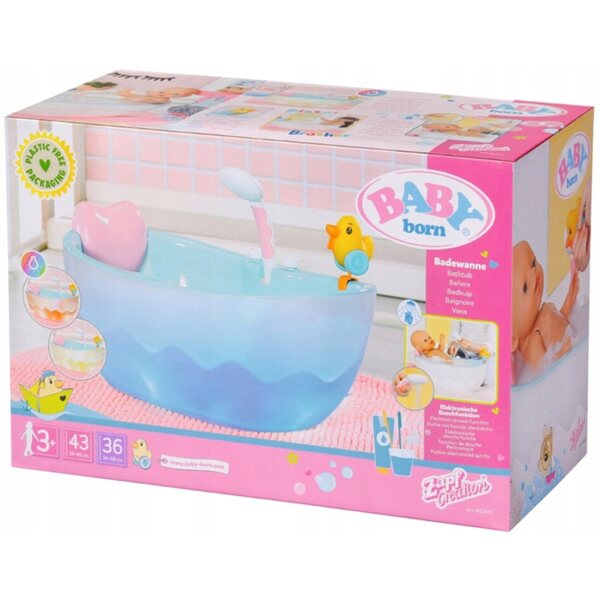 Vaschetta Baby Born con doccia e illuminazione LED per bambole 36-43 cm