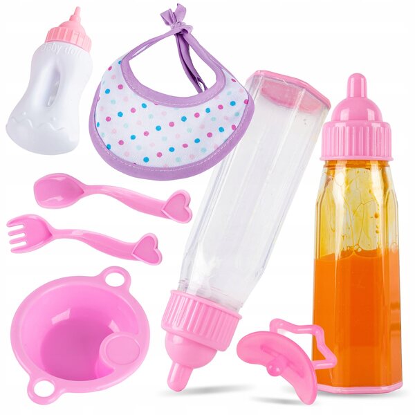 Ein Set Puppenpflegezubehör mit einer Kinderplay-Zauberflasche, 8-tlg.