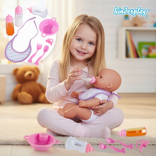 Ein Set Puppenpflegezubehör mit einer Kinderplay-Zauberflasche, 8-tlg.