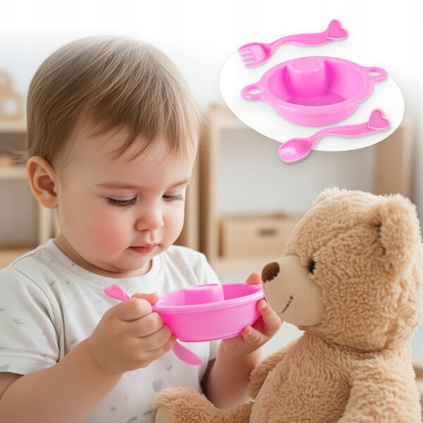 Ein Set Puppenpflegezubehör mit einer Kinderplay-Zauberflasche, 8-tlg.