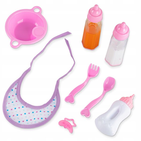 Ein Set Puppenpflegezubehör mit einer Kinderplay-Zauberflasche, 8-tlg.