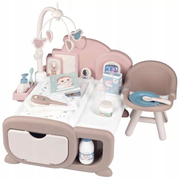 SMOBY Baby Nurse Angolo Elettronico della Baby Sitter con 19 Accessori
