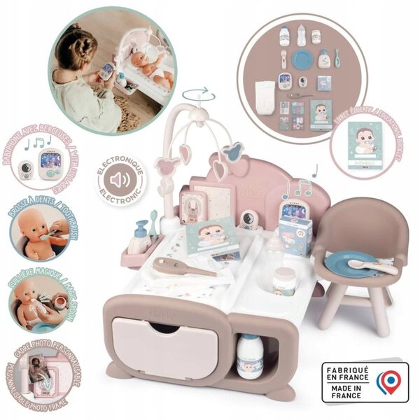 SMOBY Baby Nurse Angolo Elettronico della Baby Sitter con 19 Accessori