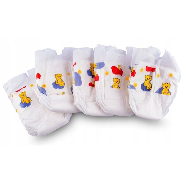 Set mit 5 weichen und farbenfrohen Pampers-Puppenwindeln, 30–40 cm