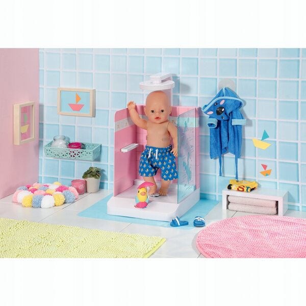 Doccia interattiva Baby Born con pompa elettronica e getto d'acqua regolabile