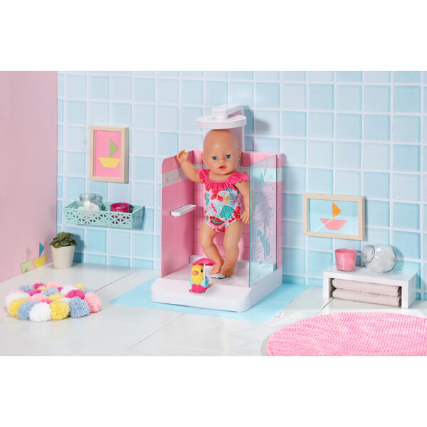Doccia interattiva Baby Born con pompa elettronica e getto d'acqua regolabile