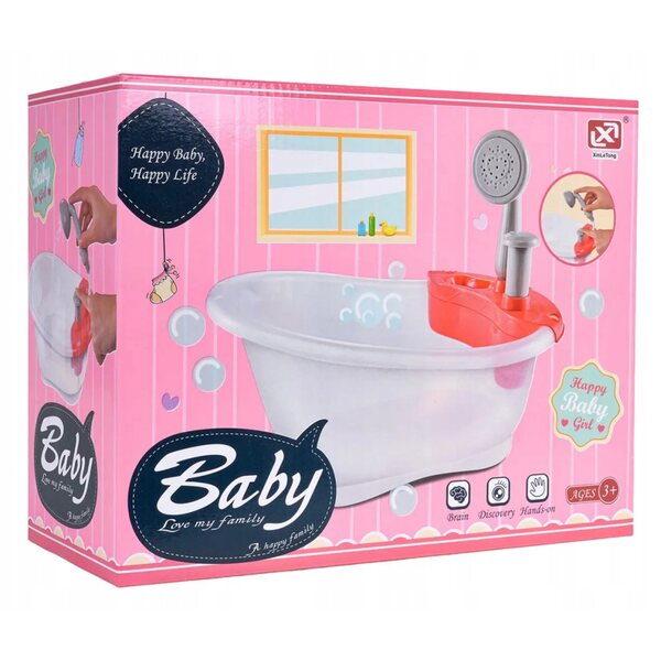Badewannenset mit Dusche für Ramiz-Puppen: Sicheres Zubehör für Badezimmerspiele