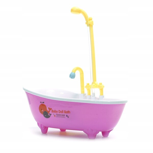 Grande vasca da bagno per bambole Midex in plastica colorata rosa o blu