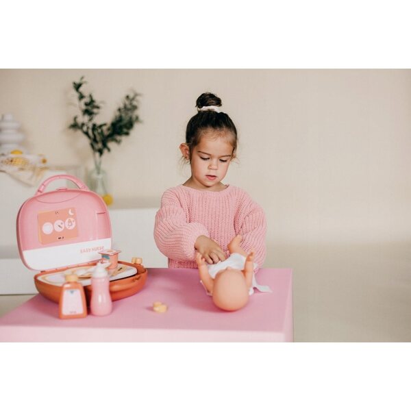 Smoby Baby Nurse Valigia della babysitter con 13 accessori per bambole e fasciatoio