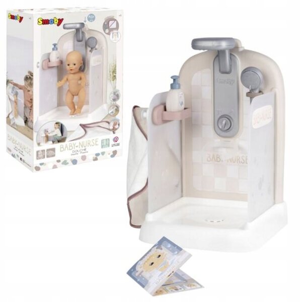 Smoby Baby Nurse Doccia per Bambole con Funzione Acqua e Pompa 30 cm