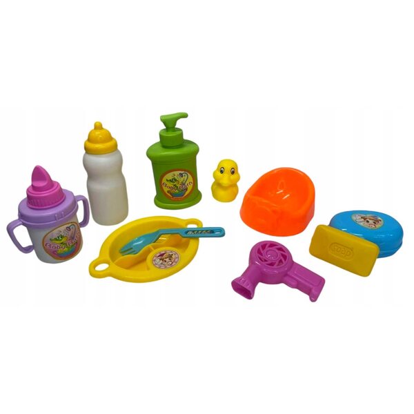 Grande vasca per bambole fino a 45 cm con accessori Baby Doll Retro