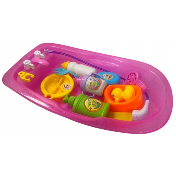 Grande vasca per bambole fino a 45 cm con accessori Baby Doll Retro