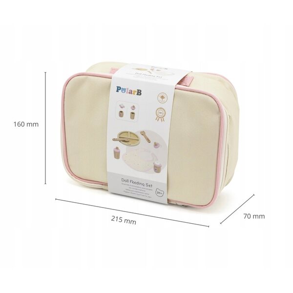 VIGA 7-teiliges Puppenfütterungsset aus Holz mit farbenfrohem Zubehör