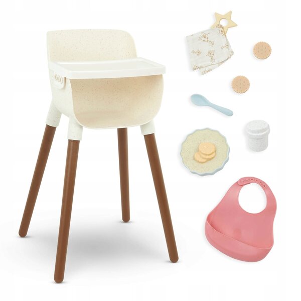 LullaBaby Seggiolone pappa per bambole con accessori 35 cm