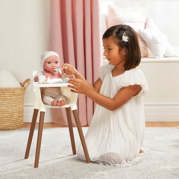 LullaBaby Seggiolone pappa per bambole con accessori 35 cm