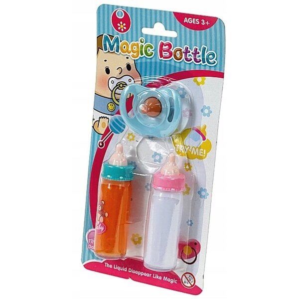Set Biberon Magici e Ciuccio per Bambole con Latte e Succo Scomparsi