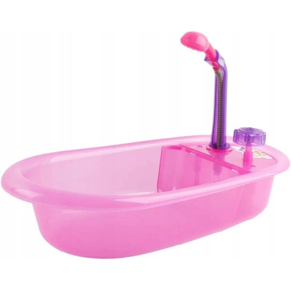Puppenbadeset mit Wanne, Wasserhahn und komplettem Zubehör