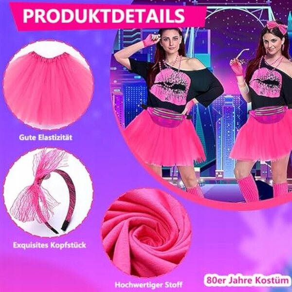 Vintage Damenkostüm 80er-90er Jahre Rosa XXL für Karneval und Mottopartys