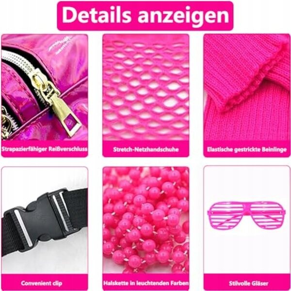 Vintage Damenkostüm 80er-90er Jahre Rosa XXL für Karneval und Mottopartys