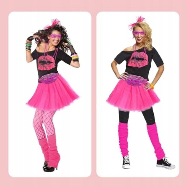 Vintage Damenkostüm 80er-90er Jahre Rosa XXL für Karneval und Mottopartys