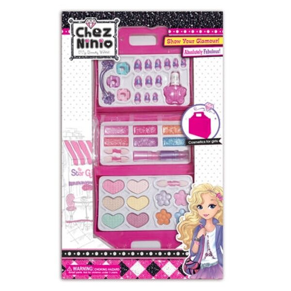 Make-up-Set für Mädchen im Faltetui mit Lidschatten, Gloss und Zubehör