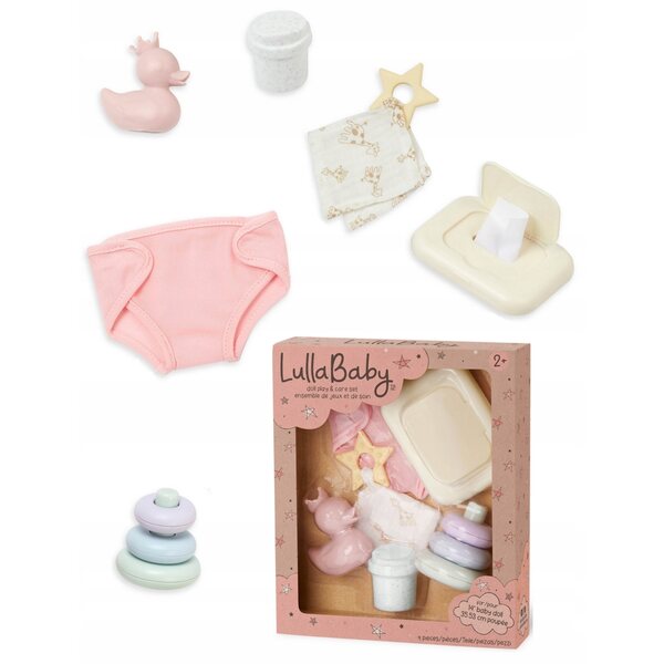 Set giochi con accessori cambio pannolini e giocattoli per bambola LullaBaby