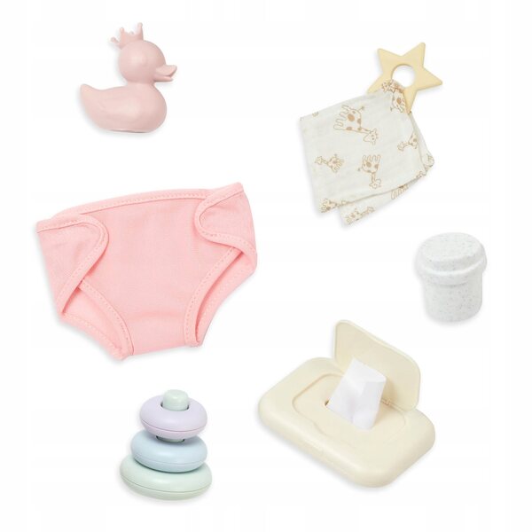 Set giochi con accessori cambio pannolini e giocattoli per bambola LullaBaby