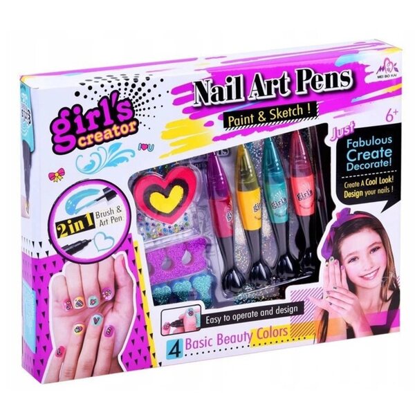 Set Manicure per Bambine con Pennarelli per Decorare Unghie - Gioco Creativo 6+