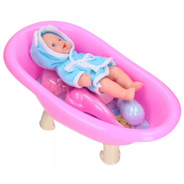 Wanna e bobas set per il bagnetto con vaschetta rosa e accessori per bambole