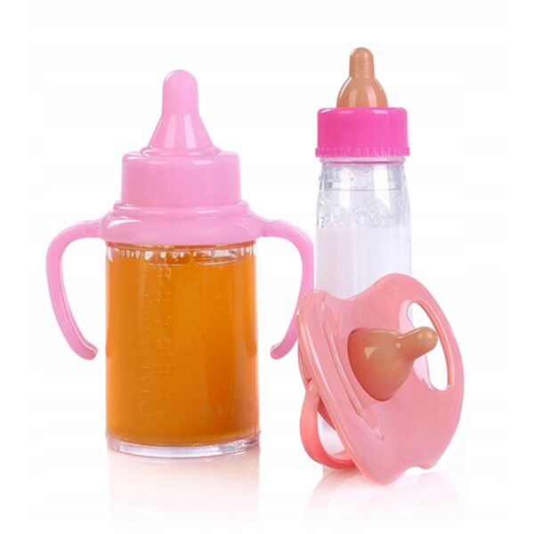 Set aus magischen Milch- und Saftflaschen mit Schnuller für Luxma-Puppen