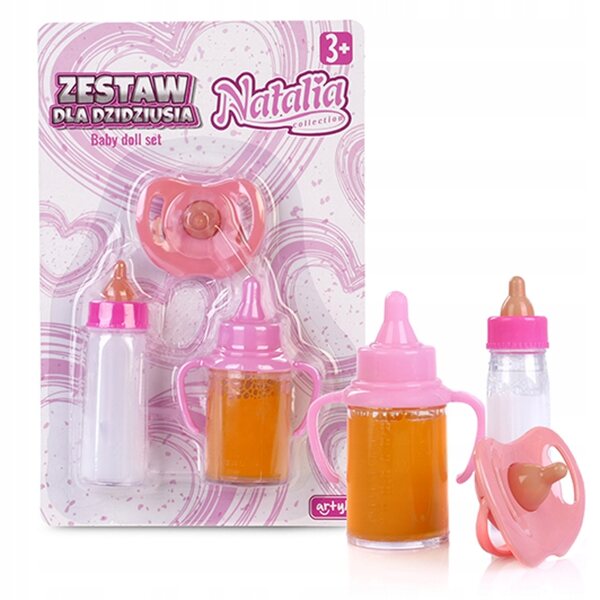Set aus magischen Milch- und Saftflaschen mit Schnuller für Luxma-Puppen