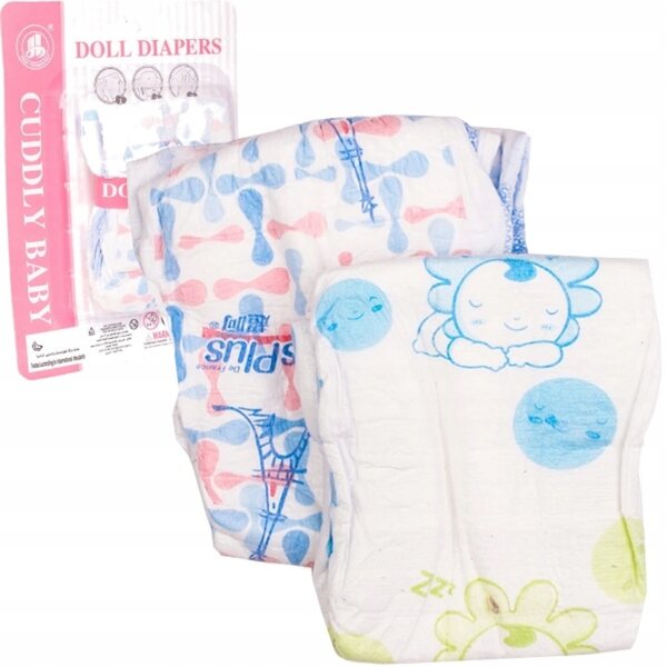 Pampers für Puppen 2in1 – Set aus Windeln und Zubehör, Stoffmaterial