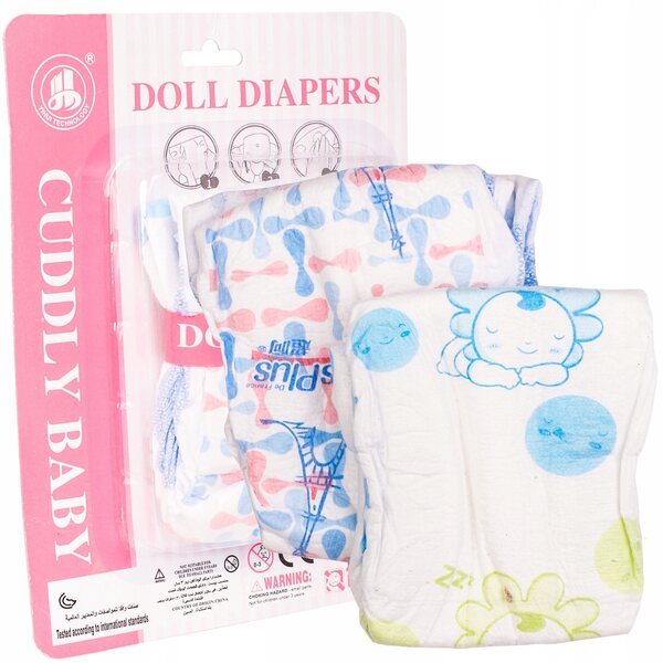 Pampers für Puppen 2in1 – Set aus Windeln und Zubehör, Stoffmaterial