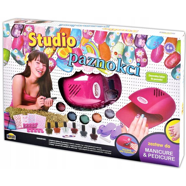 Dromader Atelier Glamour Studio Paznokci Set Manicure con Smalti e Lampada