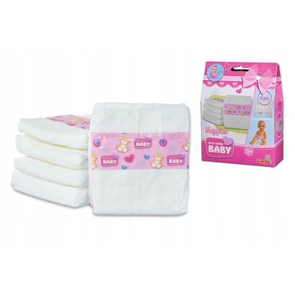 Set 5 Pannolini per Bambole New Born Baby Simba per Bambole 38-43 cm
