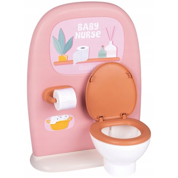 Smoby Baby Nurse doppia toilette per bambole con accessori e arredi rosa-arancio