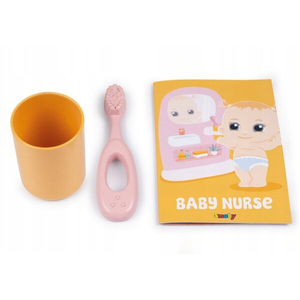 Smoby Baby Nurse doppia toilette per bambole con accessori e arredi rosa-arancio