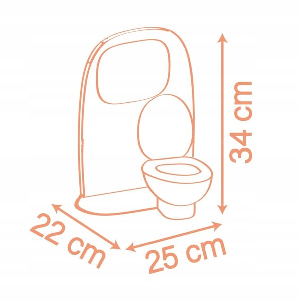 Smoby Baby Nurse doppia toilette per bambole con accessori e arredi rosa-arancio