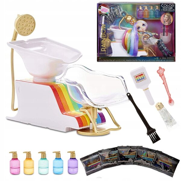 Set per la cura delle bambole Rainbow High con una salvietta e 5 tinture per capelli