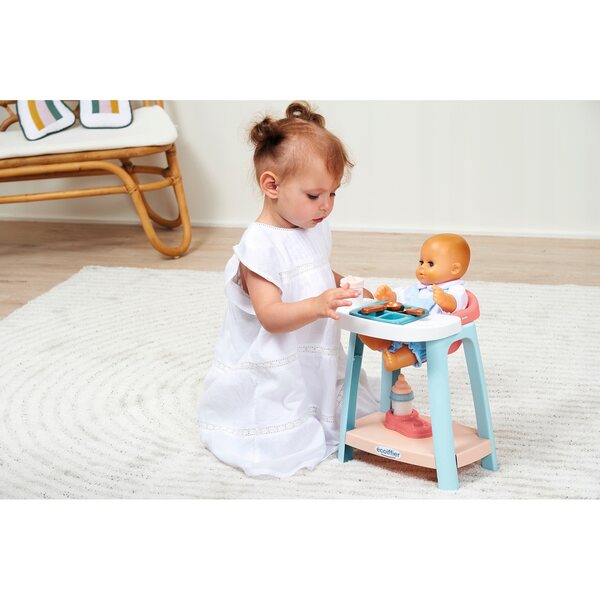 Set Ecoiffier con seggiolone e accessori per bambole, gioco educativo 18m+