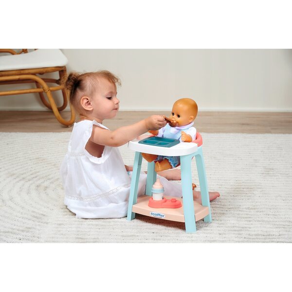 Set Ecoiffier con seggiolone e accessori per bambole, gioco educativo 18m+