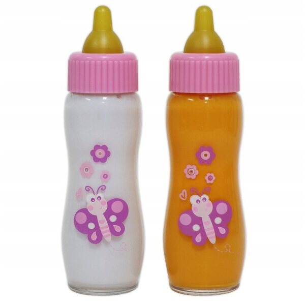 Butelki per bambole Magiche con latte e succo Berenguer 13 cm set 2 pezzi