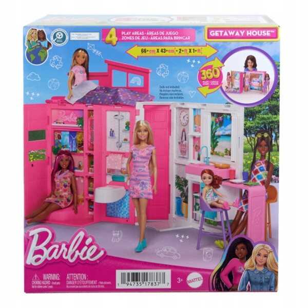 Barbie Fashionistas Cozy House Puppenhaus mit 4 Spielbereichen und Zubehör