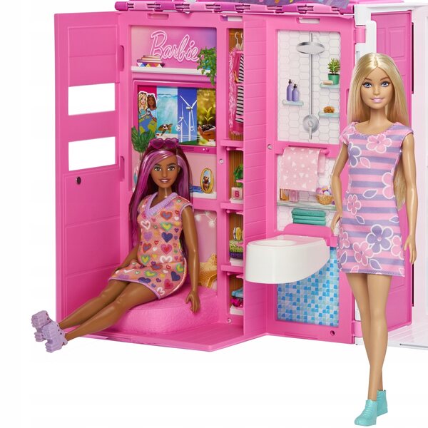 Barbie Fashionistas Cozy House Puppenhaus mit 4 Spielbereichen und Zubehör