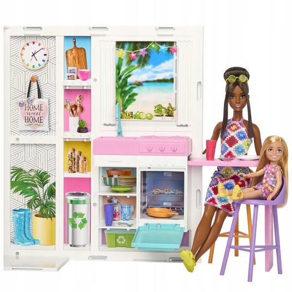 Barbie Fashionistas Cozy House Puppenhaus mit 4 Spielbereichen und Zubehör