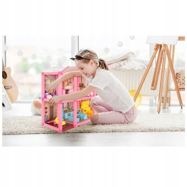 Pony Villa – Großes Puppenhaus mit Möbeln und Figuren, 120 Elemente
