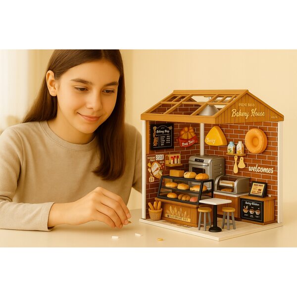 3D-Kuchen-Puppenhaus-Modell zum Selbermachen mit LED-Lichtern und 118 Teilen