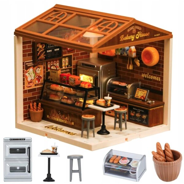 3D-Kuchen-Puppenhaus-Modell zum Selbermachen mit LED-Lichtern und 118 Teilen