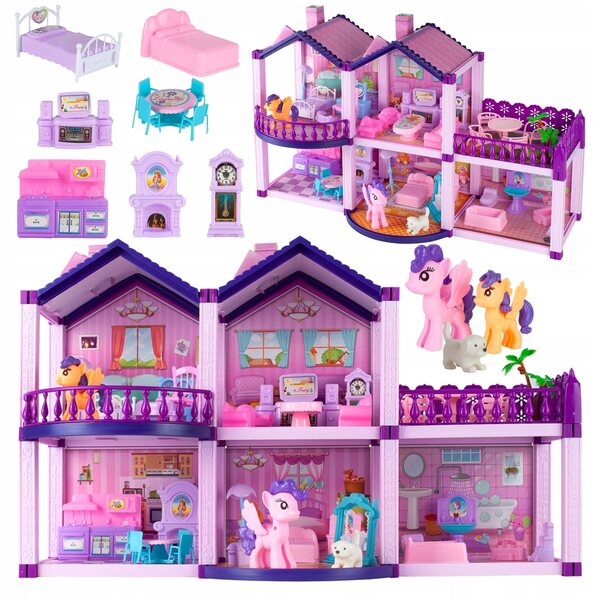Casa delle bambole MalPlay 38,5 cm per pony e un cane con arredo completo